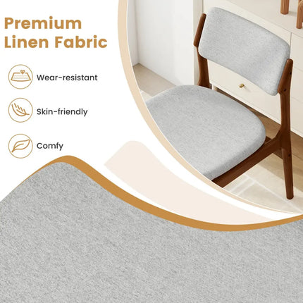 Modern Padded Dining Chairs with Rubber Wood Legs Set of 2-Brown - Brown - Dining Chairs
