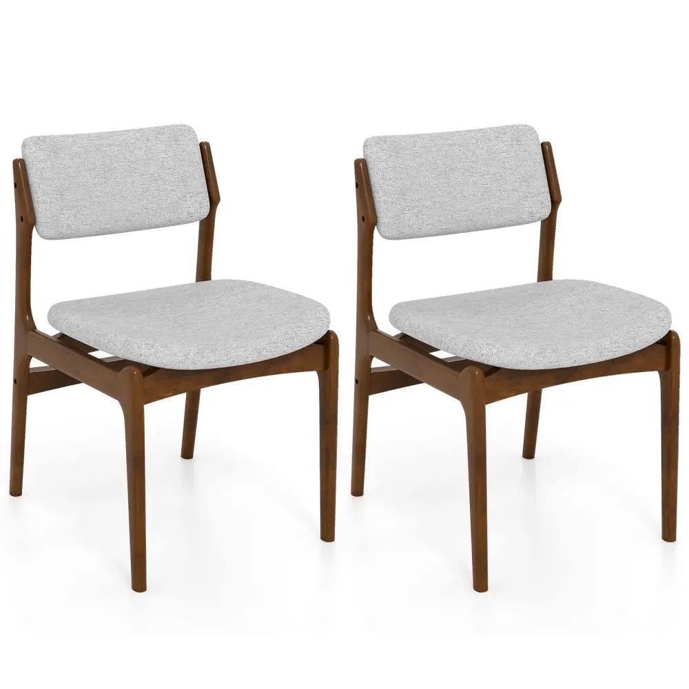 Modern Padded Dining Chairs with Rubber Wood Legs Set of 2-Brown - Brown - Dining Chairs