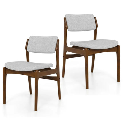 Modern Padded Dining Chairs with Rubber Wood Legs Set of 2-Brown - Brown - Dining Chairs