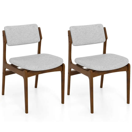 Modern Padded Dining Chairs with Rubber Wood Legs Set of 2-Brown - Brown - Dining Chairs