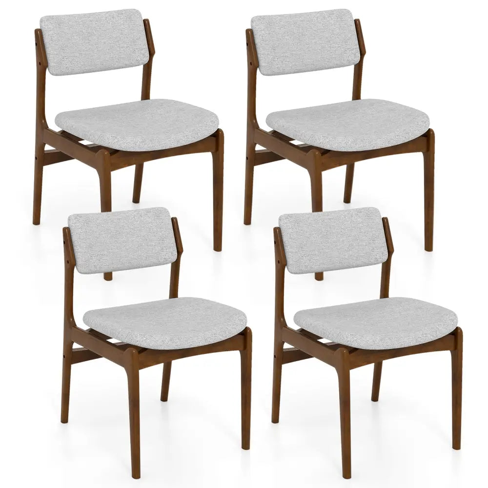 Modern Padded Dining Chairs with Rubber Wood Legs Set of 4-Brown - Brown - Dining Chairs
