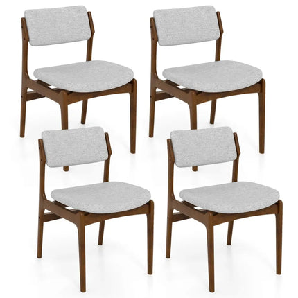Modern Padded Dining Chairs with Rubber Wood Legs Set of 4-Brown - Brown - Dining Chairs