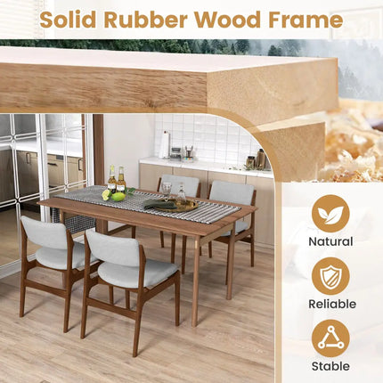 Modern Padded Dining Chairs with Rubber Wood Legs Set of 4-Brown - Brown - Dining Chairs