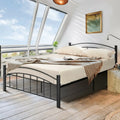 Modern Platform Bed with Headboard and Footboard-Full Size - Black - Simple Bed Frame