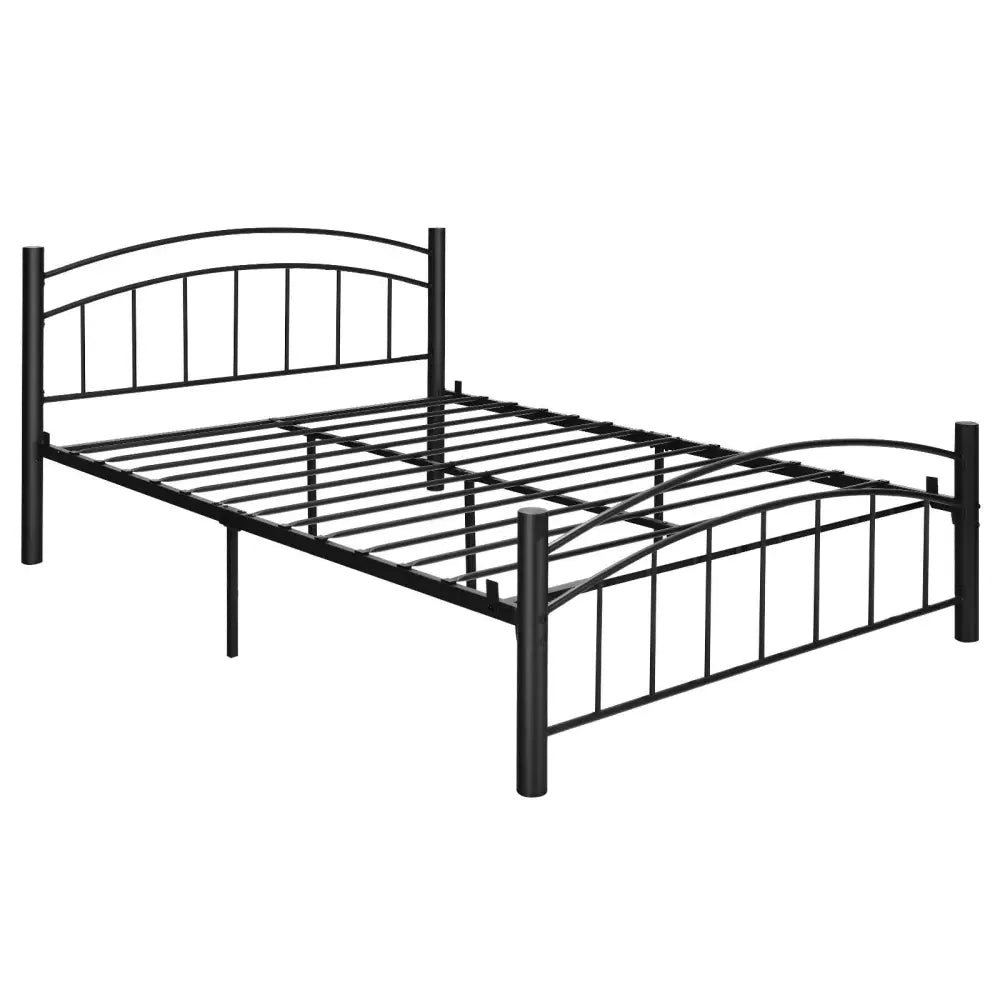 Modern Platform Bed with Headboard and Footboard-Full Size - Black - Simple Bed Frame