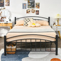 Modern Platform Bed with Headboard and Footboard-Queen Size - Black - Simple Bed Frame