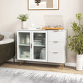 Modern Sideboard Buffet Cabinet with 2 Doors and 3 Drawers for Living Room Dining Room-White - White - Sideboards