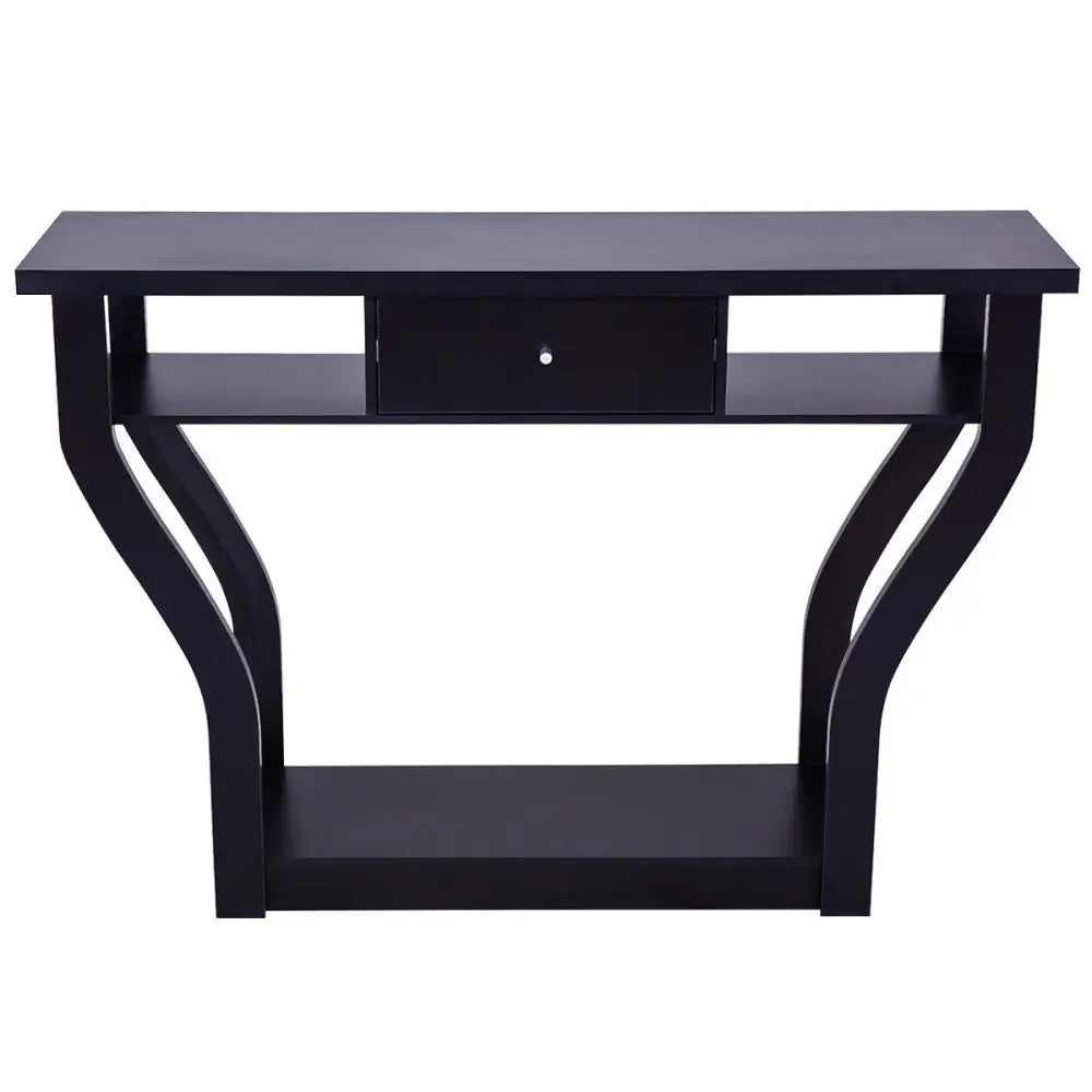 Modern Sofa Accent Table with Drawer - Black - Console Tables