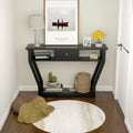 Modern Sofa Accent Table with Drawer - Black - Console Tables