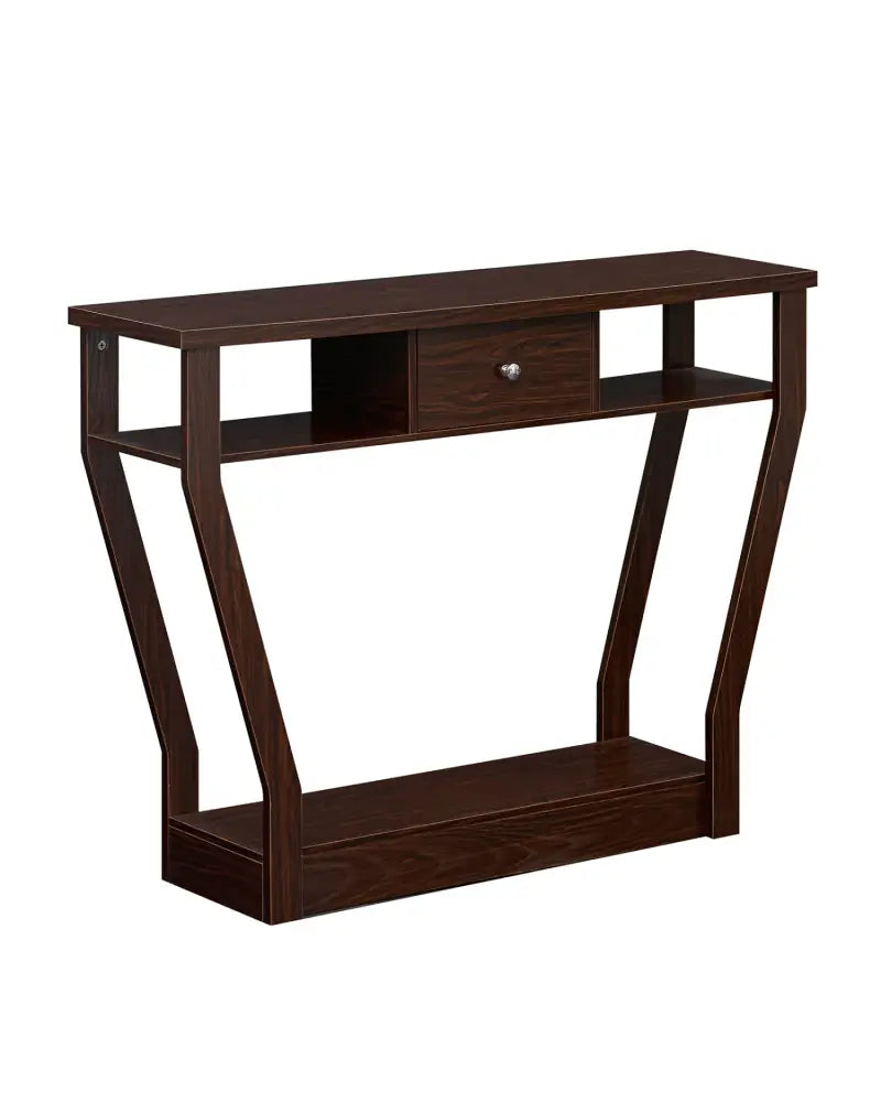 Modern Sofa Accent Table with Drawer-Brown - Brown - Console Tables