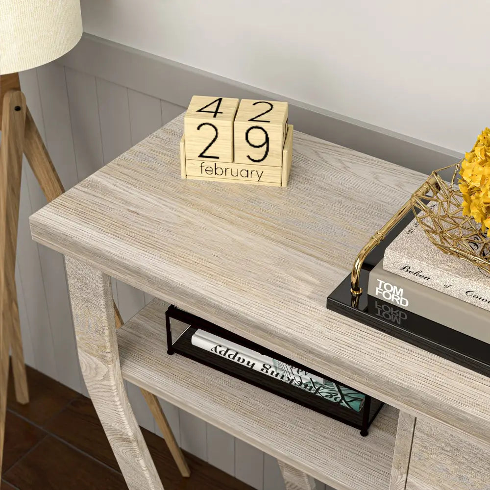 Modern Sofa Accent Table with Drawer-Gray - Gray - Console Tables