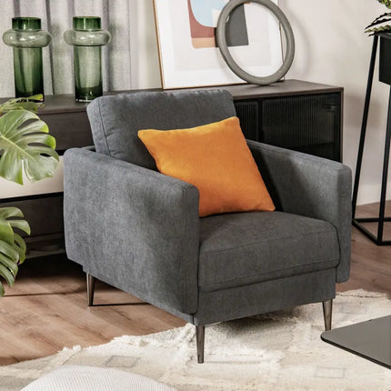 Modern Upholstered Accent Chair with Removable Backrest Cushion-Gray - Gray - Sofas & Loveseats