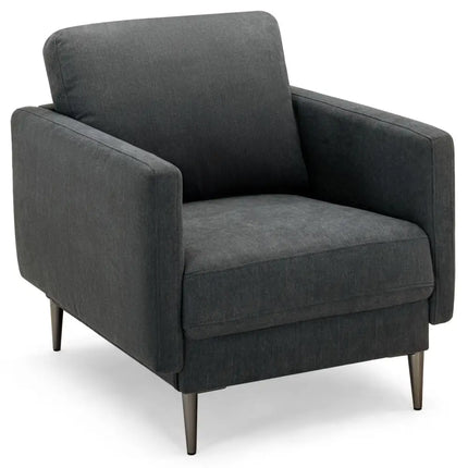 Modern Upholstered Accent Chair with Removable Backrest Cushion-Gray - Gray - Sofas & Loveseats