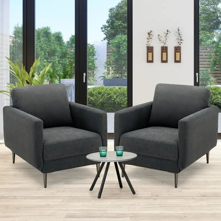Modern Upholstered Accent Chair with Removable Backrest Cushion-Gray - Gray - Sofas & Loveseats