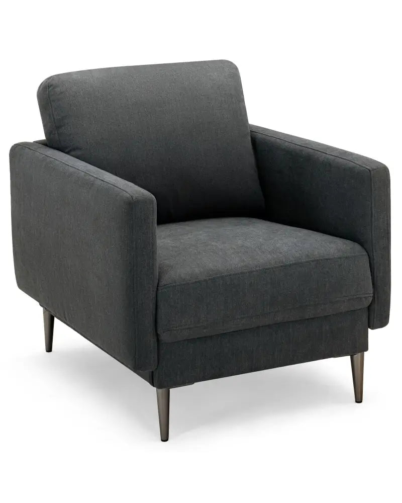 Modern Upholstered Accent Chair with Removable Backrest Cushion-Gray - Gray - Sofas & Loveseats