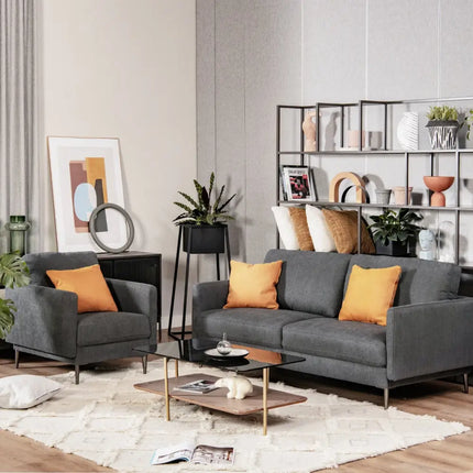 Modern Upholstered Accent Chair with Removable Backrest Cushion-Gray - Gray - Sofas & Loveseats