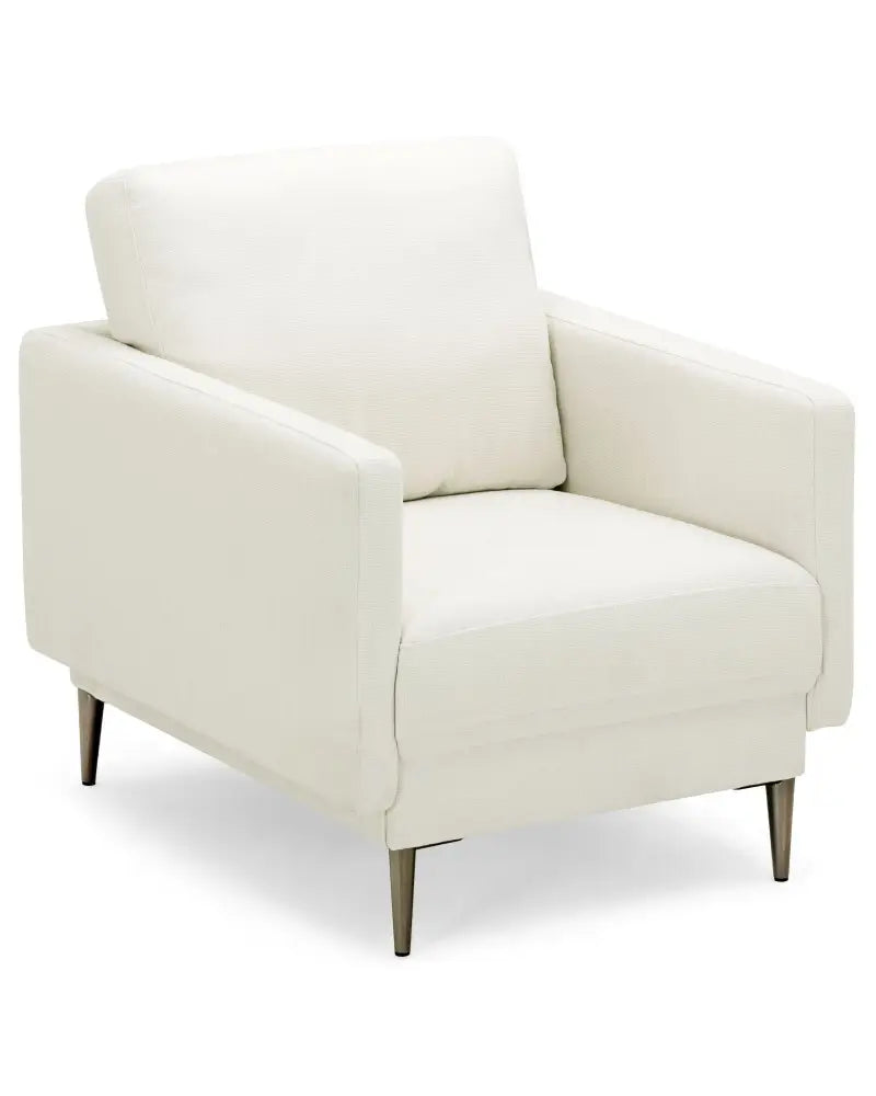 Modern Upholstered Accent Chair with Removable Backrest Cushion-White - White - Sofas & Loveseats
