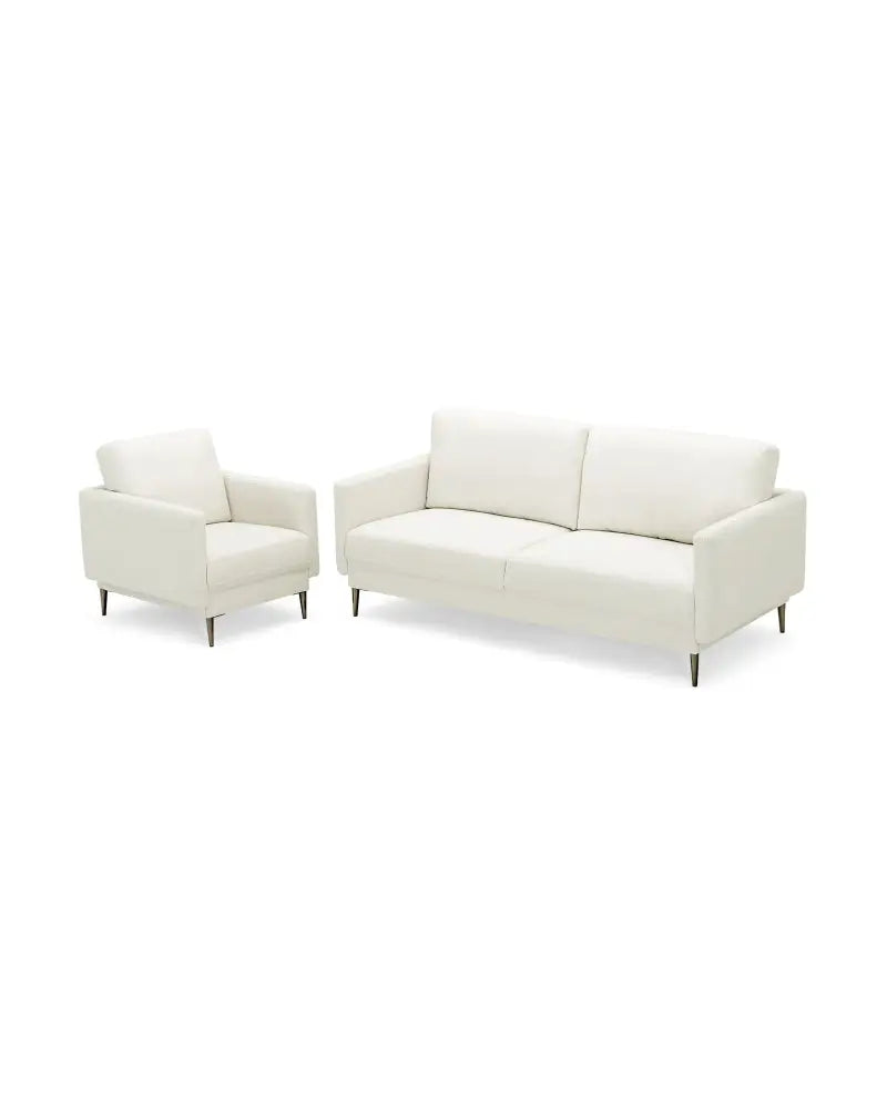 Modern Upholstered Accent Chair with Removable Backrest Cushion-White - White - Sofas & Loveseats