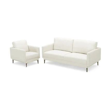 Modern Upholstered Accent Chair with Removable Backrest Cushion-White - White - Sofas & Loveseats