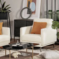 Modern Upholstered Accent Chair with Removable Backrest Cushion-White - White - Sofas & Loveseats