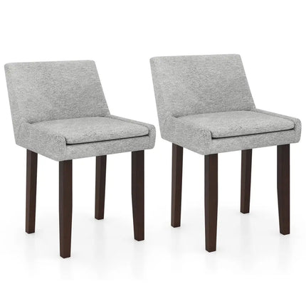 Modern Upholstered Fabric Side Leisure Chair Set of 2-Gray - Gray - Dining Chairs