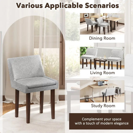 Modern Upholstered Fabric Side Leisure Chair Set of 2-Gray - Gray - Dining Chairs