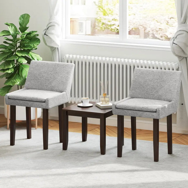 Modern Upholstered Fabric Side Leisure Chair Set of 2-Gray - Gray - Dining Chairs