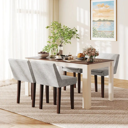 Modern Upholstered Fabric Side Leisure Chair Set of 2-Gray - Gray - Dining Chairs