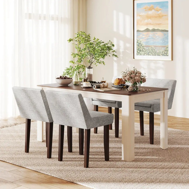 Modern Upholstered Fabric Side Leisure Chair Set of 2-Gray - Gray - Dining Chairs