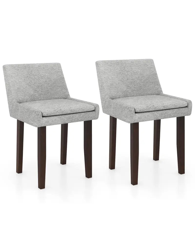Modern Upholstered Fabric Side Leisure Chair Set of 2-Gray - Gray - Dining Chairs