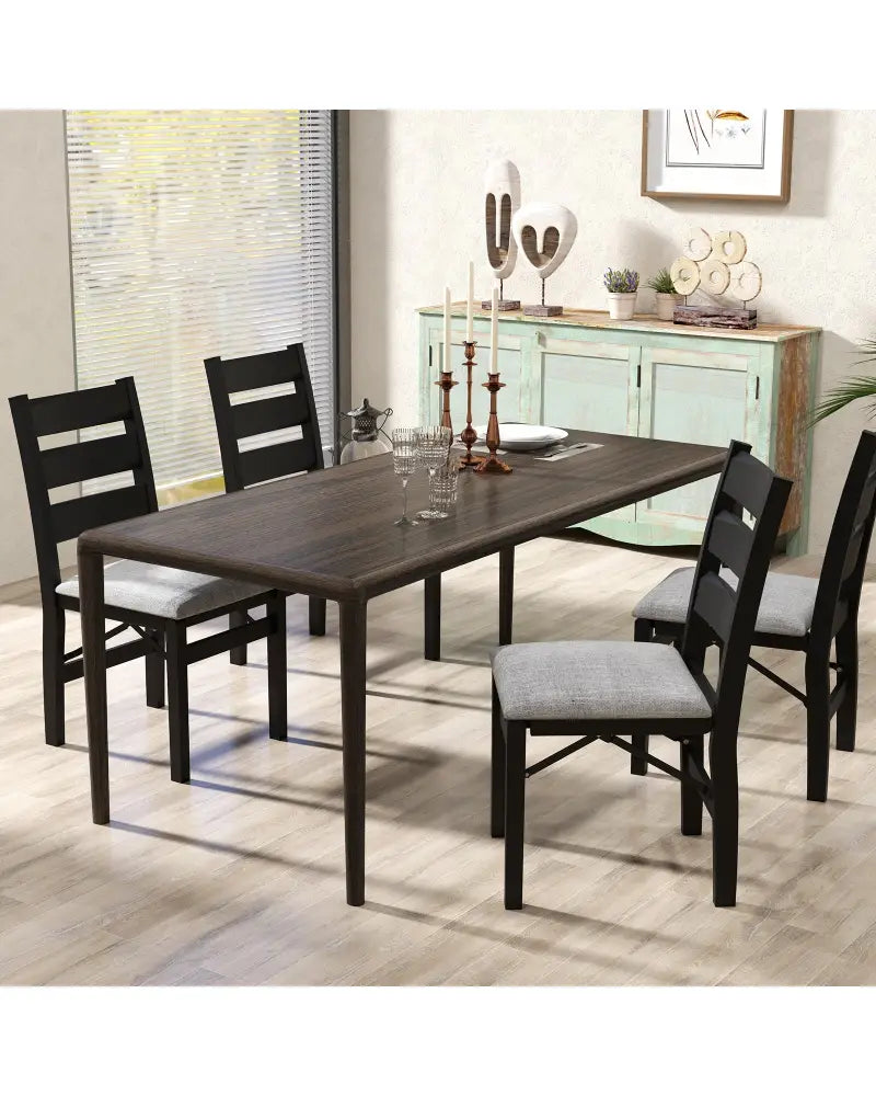 Modern Upholstered Folding Chairs Set of 2 with Comfy Backrest-Black - Black - Dining Chairs