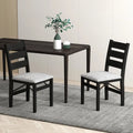 Modern Upholstered Folding Chairs Set of 2 with Comfy Backrest-Black - Black - Dining Chairs