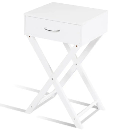 Modern X-Shape Accent Side End Table-Black - White - End & Side Tables