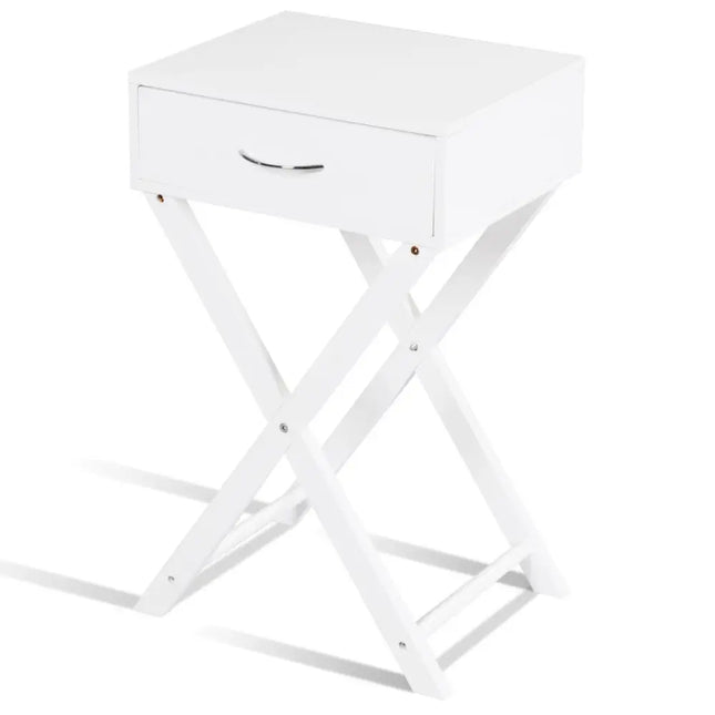 Modern X-Shape Accent Side End Table-Black - White - End & Side Tables