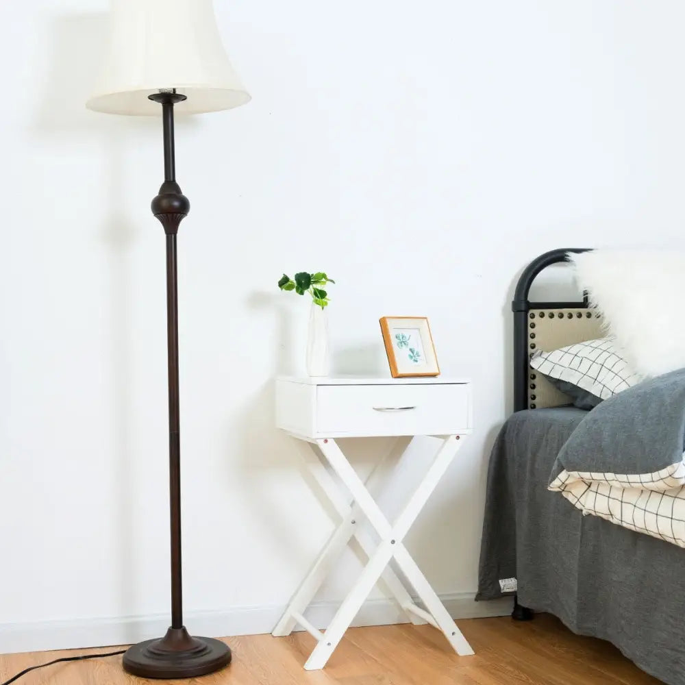 Modern X-Shape Accent Side End Table-Black - White - End & Side Tables