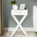Modern X-Shape Accent Side End Table-Black - White - End & Side Tables