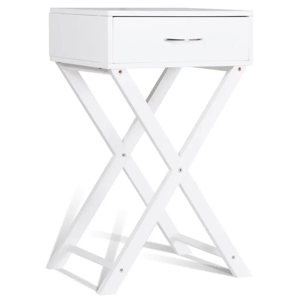 Modern X-Shape Accent Side End Table-Black - White - End & Side Tables