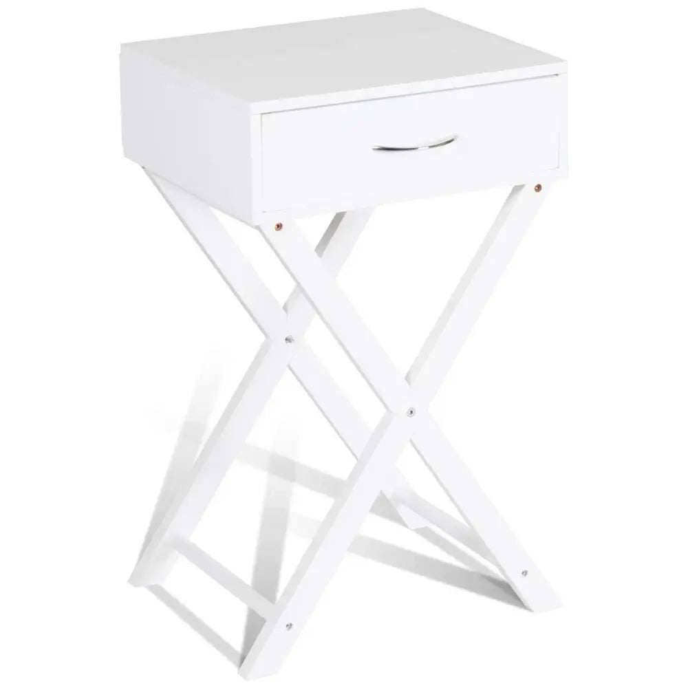 Modern X-Shape Accent Side End Table-Black - White - End & Side Tables