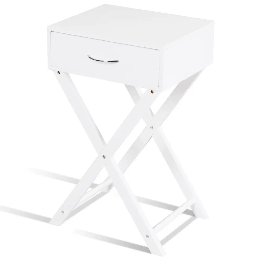 Modern X-Shape Accent Side End Table-Black - White - End & Side Tables