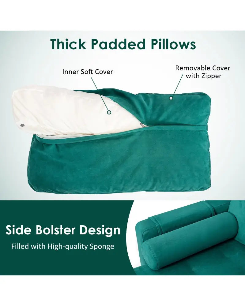 Modular 1/2/3/4-Seat L-Shaped Sectional Sofa Couch with Socket USB Port-3-Seat L-shaped - Teal - Sofas & Loveseats