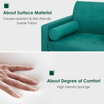 Modular 1/2/3/4-Seat L-Shaped Sectional Sofa Couch with Socket USB Port-2-Seat - Turquoise - Sofas & Loveseats