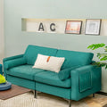 Modular 1/2/3/4-Seat L-Shaped Sectional Sofa Couch with Socket USB Port-2-Seat - Turquoise - Sofas & Loveseats