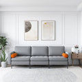 Modular 3-Seat Sofa Couch with Socket USB Ports and Side Storage Pocket-Gray - Gray - Sofas & Loveseats