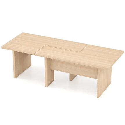 Modular Coffee Table Set of 2 L Shaped Center Tables for Small Space-Oak - Oak - Coffee Tables