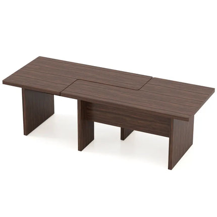 Modular Coffee Table Set of 2 L Shaped Center Tables for Small Space-Walnut - Walnut - Coffee Tables