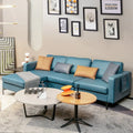 Modular L-shaped Sectional Sofa with Reversible Chaise and 2 USB Ports-Blue - Blue - Sofas & Loveseats