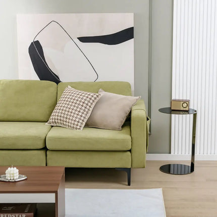 Modular L-shaped Sectional Sofa with Reversible Chaise and 2 USB Ports-Green - Green - Sofas & Loveseats