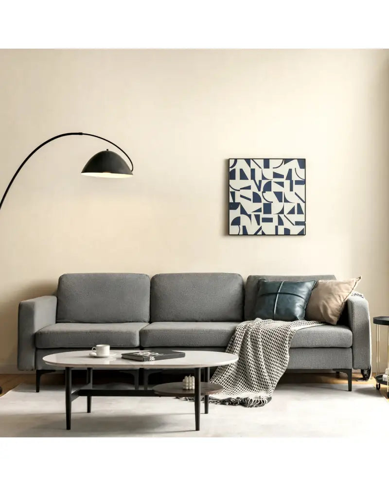 Modular L-shaped Sectional Sofa with Reversible Chaise and 2 USB Ports-Dark Gray - Dark Gray - Sofas & Loveseats