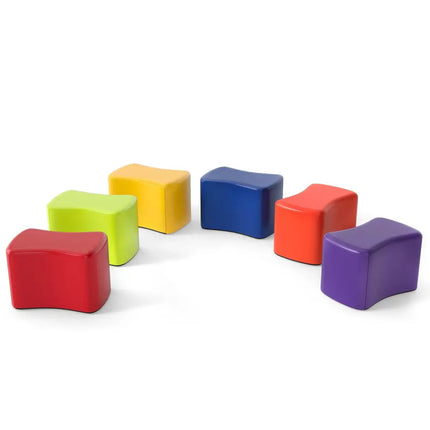 Modular Stool Set for Kids 6 PCS Butterfly Stools-Multicolor - Multicolor - Kids Chairs & Seating