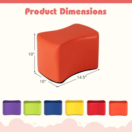 Modular Stool Set for Kids 6 PCS Butterfly Stools-Multicolor - Multicolor - Kids Chairs & Seating